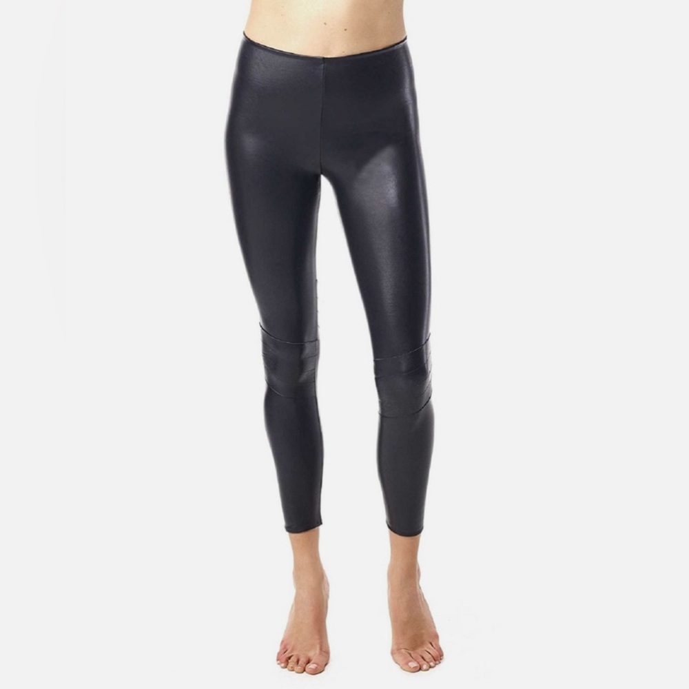 Commando Faux Leather Moto Leggings Black Stretch Vegan Leather Size M
